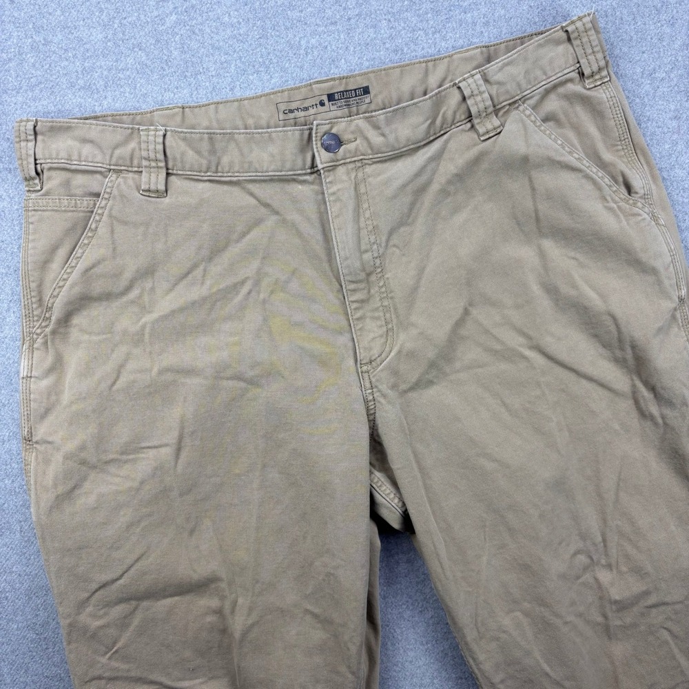 Carhartt Rugged Flex‎ Pants 40x28 Actual Khaki Relaxed Fit Canvas Work Utility